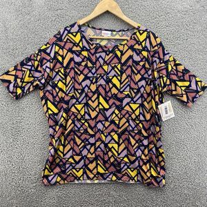 LuLaRoe Irma Tunic Top Shirt Dress Women's‎ Medium Geometric Island Vibes NWT